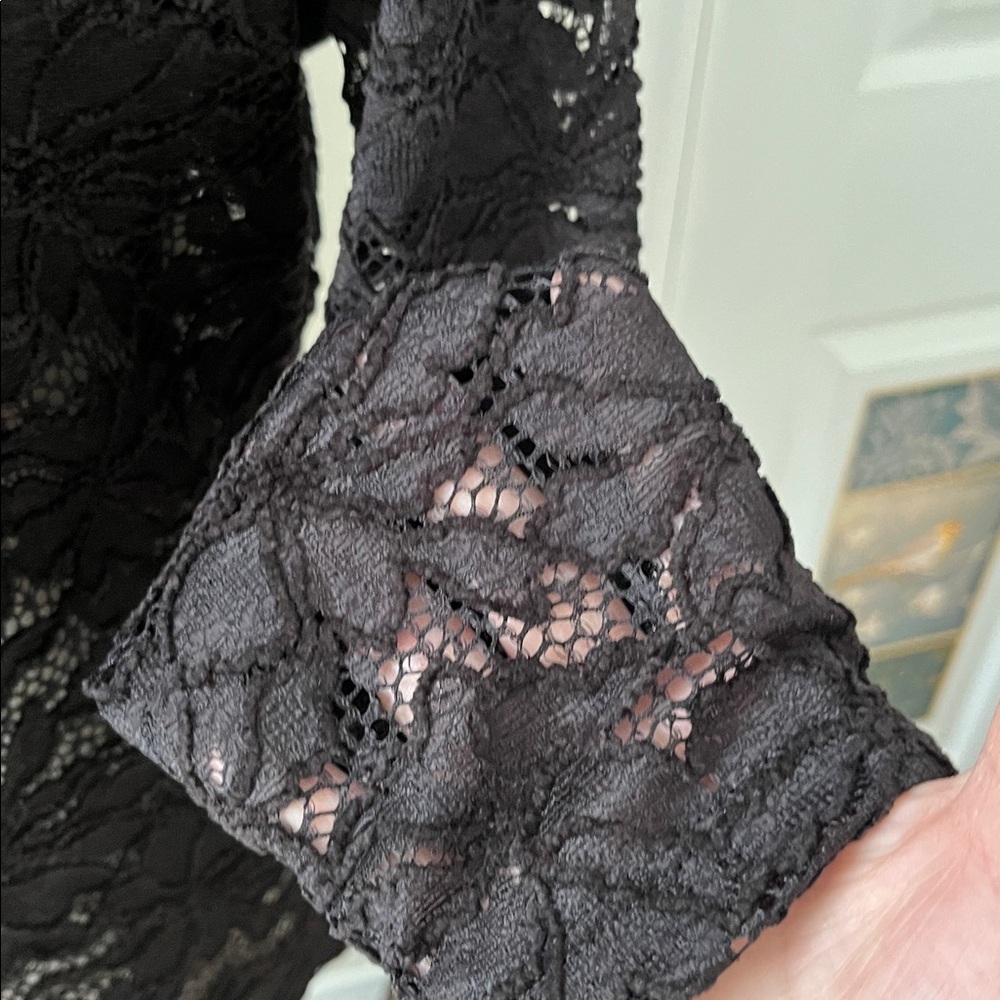 White House Black Market Black Lace Blouse - Picture 11 of 13
